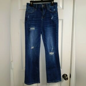 Risen distressed kick crop jeans size 24/0
